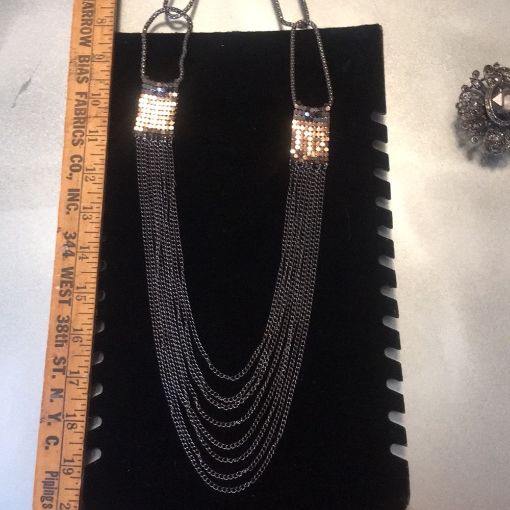 Gunmetal necklace and ring